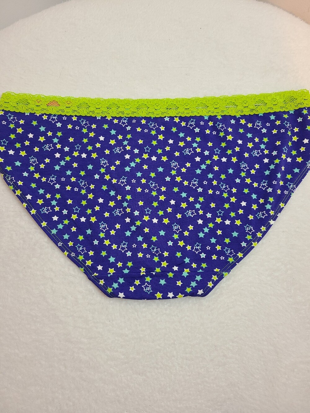 Vintage Y2K Barely There Graphic Cotton Lace Trim Bikini Panty Size XL - Picture 3 of 5